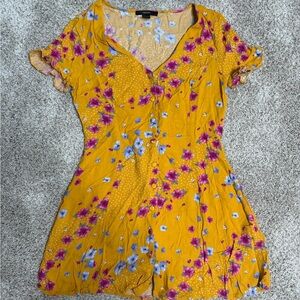 Forever 21 Yellow Floral Mini Dress